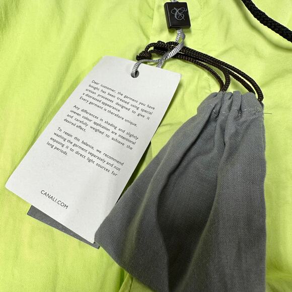 Canali Black Edition NWT Pleated Drawstring Chinos Jogger Size 52 (US 35) Neon - Picture 9 of 12